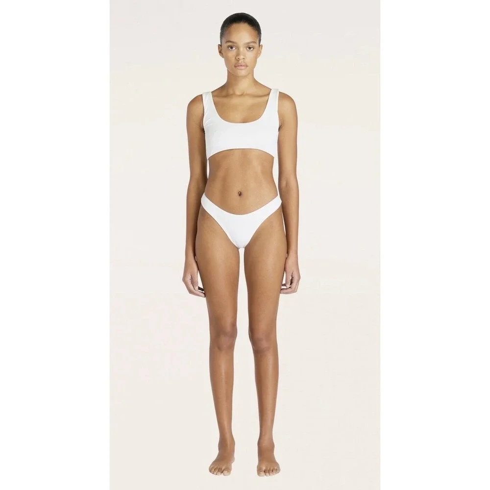 Aexae Magnum Cheeky Bikini Set White Size Small‎ NWT $200